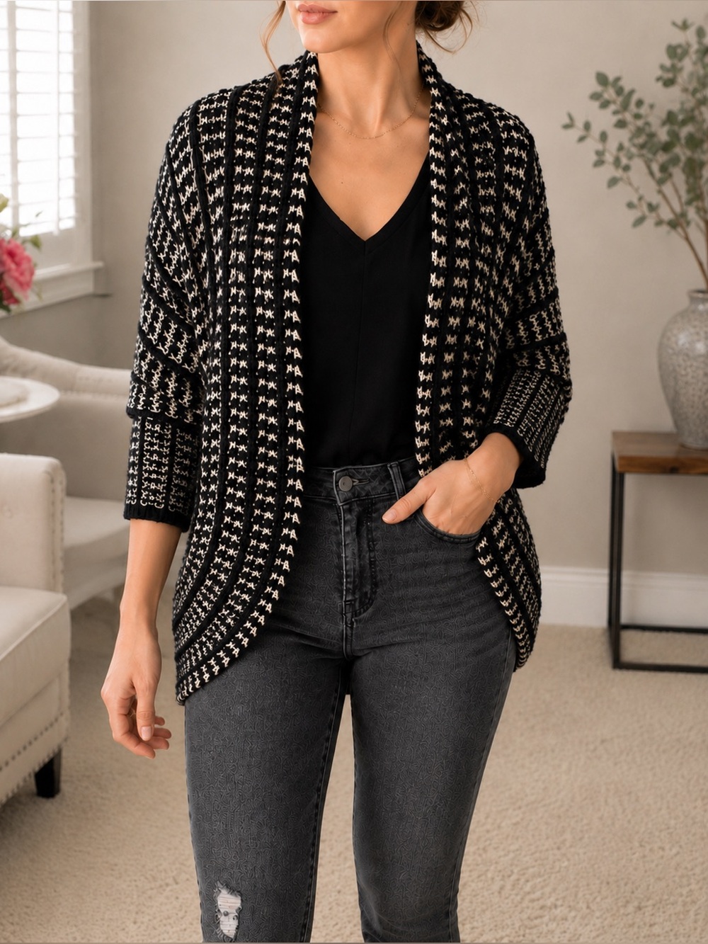 MOTH | Anthropologie Chunky Knit Shrug Shawl Cardigan Sweater